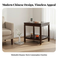 Minimalist Design dual-level Square Table Multi-Functional 2-Tier Square Table adaptable Corner Stand Space-Saving for Apartment Dwellers, Interior Decorators, Living Room, Bedroom, Small Spaces, Office