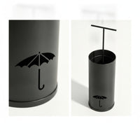 Cylindrical Umbrella Stand with Hanging Bar Modern Umbrella Storage Rack Slim Holder Elegant for Hallway, Foyer, Doorway
