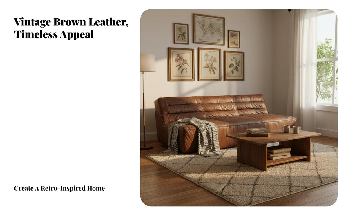Oil Wax Finish L-Shaped Corner Sofa Retro Design Sectional Couch Minimalist design Living Room Furniture Space-Saving for Apartment Dwellers, Homeowners, People Who Entertain, Home, Lounge Area, Basement
