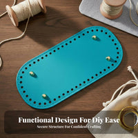 Cross-Grain Texture Oval Bag Base Shaper DIY Project PU Leather Crochet Bag Bottom Shape-Keeping for Crafters, Knitters, Handcrafting, Home