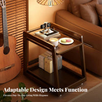 Easy Mobility Sofa Side Cart Vintage Design Wheeled End Table Space Saving Movable End Table Versatile for Office Workers, Homeowners, Living Room, Bedroom, Small Areas, Bathroom