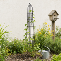 Iron Garden Trellis for Climbing Plants, 111-140cm Plant Supports, Ornate Trellis for Roses, Vines, & Runner Beans, 3 Pieces