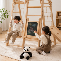 Indoor Play Equipment Wooden Slide Made with Beech Wood Children's Athletic Playground