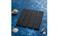 4 Pieces Black Surfboard Anti-Slip Mat Geometric-patternPattern Surfboard Traction Pad Textured Board-Riding Grip Strips Rectangular