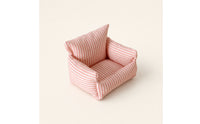 Doll Sofa with Striped Textile Miniature Dollhouse Sofa Compact Couch for BJD Display