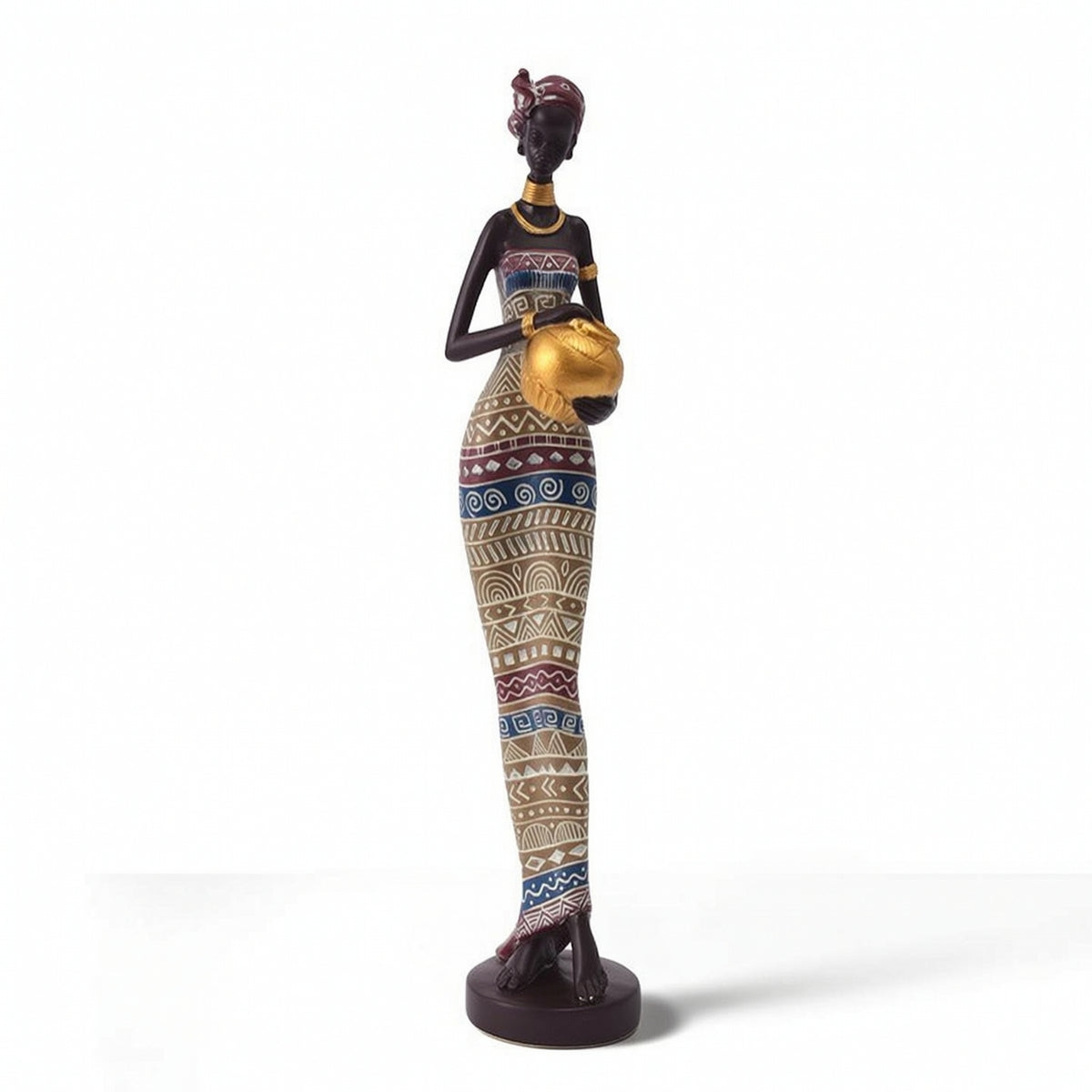 Figurine with Vessel Detailed Female Figurine Artistic for Living Room