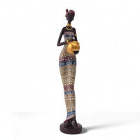 Figurine with Vessel Detailed Female Figurine Artistic for Living Room