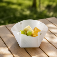 Foldable Tray, 3-piece Set, Plastic, Semi-transparent, 2mm Thick, Compact Storage