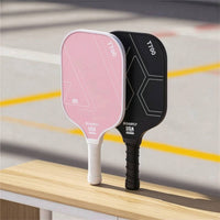 2 Pieces Fiberglass Pickleball Paddle Set with Bag Polypropylene Honeycomb Pickleball Set Long-Lasting Racket Lightweight for Beginners, Adults, Outdoor Games
