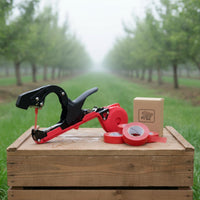 Includes Tapes and Staples Vine Tying Machine Upgraded Plant Tapener Red Vine Branch Tying Tool Time-Saving for Vineyard, Orchard, Nursery
