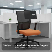Lumbar Support Ergonomic Mesh Chair with Headrest Reclining Backrest High-Back Mesh Swivel Chair Wheeled Base Office Furniture Quiet Rolling Wheels for Remote Workers, Students, Gamers, Study Room, Computer Desk, Gaming Setup