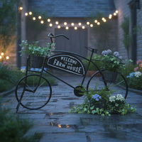 Pedal-Powered Plant Stand Farmhouse Pedal-Powered Flower Stand with Baskets