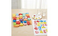 30 Pieces Reusable Kids' Paint Sponge Set Washable Shaped Sponge Stamps Easy to Use Craft Sponges Creative Learning for Toddlers, DIY Projects, Classroom