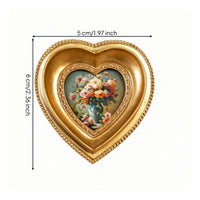 Heart-Shaped Frame with Beaded Edge Gilded Heart Picture Frame Vintage-Style for Wall Decor