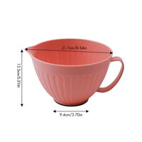 Glossy Salad Bowl with Handle Ergonomic Mixing Bowl with Pour Spout Easy-Grip Dishwasher Safe for Students, Kitchen, Small Apartments, Dorm Rooms
