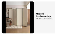 Foldable Design Arched Panel Screen Japanese influenced Room Divider Portable Folding Partition Minimalist design for Office Workers, property owners, Renters, Entryway, Bedroom, Studio Apartment