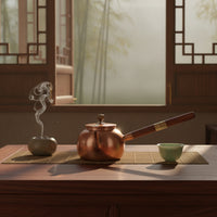 Copper Teapot Handmade Teapot with Wooden Handle Handcrafted Cookware