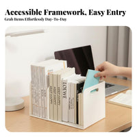 Space Saving unified Pen and Book Stand Reduces Clutter Multi-Compartment Statiintegratedry Holder Large Capacity Desktop Organizer interchangeable Design for Students, educators, Artists, Desk, Dorm Room, School, Classroom