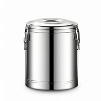 Thermal Bucket with Lid Heavy-Duty Soup Container with Lid Rust-Resistant Beverage Dispenser for Caterers, Restaurants, Cafeterias, Catering