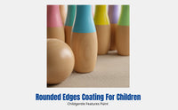 Children's Wooden Bowling Toy Set, Educational Indoor Game, Unisex, Safe Material, Colorful Design