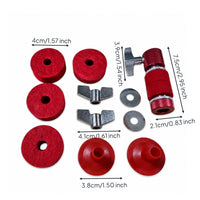 11 Pieces Drum Accessory Kit Vibration-Damping Cymbals Hardware Set Metal Cymbals Felt Pads for Sound StudiosStudio