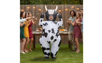 Inflatable Cow Costume Black-and-White Inflate Cow Costume Lightweight