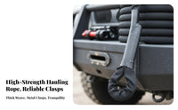 Break-Resistant Heavy-Duty Tow Strap Strong Load-Bearing Capacity Vehicle Recovery Kit Long-Lasting Towing Equipment Thickened Design for Outdoor-Road Enthusiasts, Truck Owners, ATV/UTV Drivers, Emergency Situations, Roadside Assistance