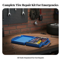 Portable Tubeless Tire Plug Kit Sturdy Car Puncture Repair Kit Easy to Use for Roadside, Travel