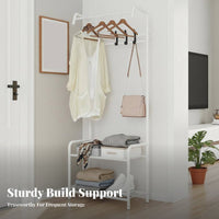 Foldable Design complimentarystanding Clothes Space-Saving A-Frame Clothing Holder Multi-Purpose Storage Garment Rack Easy Assembly for Homeowners, Apartment Dwellers, Bedroom, Entryway, Laundry Room, Walk-in Closet