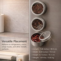Metal Rectangular Countertop and Foil Storage, Refrigerator Organizer and Fridge Side Rack, Stable with Anti-Tip Design