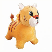 Cushioned Ride on Bouncer Child-Sized Bouncy Animal Toy textileCovered for Children