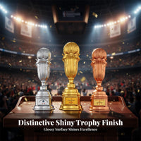Creative Design Basketball Award Gold-Color Plated Sports Competition Award Impressive Display Piece for Champions, Tournaments, Clubhouse