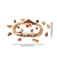 Wooden Train Set Scenery Pieces Wooden Railway Toy Creative Play Railroad Playset for Children