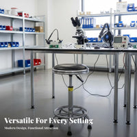 Anti Lab Stool Certified Gas Lift Adjustable Height Rolling Stool Thick Cushi Single D Seat Swivel Chair for Factory Workers