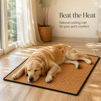 Pet Cooling Mat for Cats and Dogs, Summer Rattan Ice Silk Pad