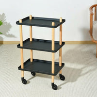 Nordic Design 2-Tier Rolling Organizer Mobile Design Wheeled Side Table Space-Saving Household Storage Multi-Purpose for Apartment Dwellers, Office Workers, Living Room, Bedroom, Kitchen, Bathroom