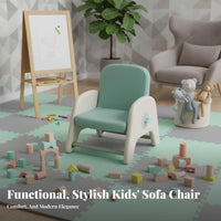 Rounded Corners Height-Adjustable Toddler Chair Cushiexclusived Seat Kids Armchair Non-Slip Feet children's Furniture Ergonomic Design for Toddlers, Preschoolers, Infants, Reading Corner, Kindergarten, Classroom, Playroom