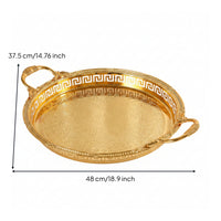 Serving Tray with Handles Ornate Metal Serving Tray Polished for Hosts