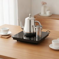 Gooseneck Tea Kettle with Lid Broad-Mouth Stainless Steel Pour Over Coffee Teapot with Strainer Stovetop for Kitchen