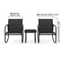 Folding Chairs Set of 3, Metal, Compact Storage, Waterproof, Outdoor, Camping, For Balcony