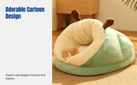 Slipper-Shaped Feline Bed Semi-Enclosed Design Slipper-Shaped Pet Bed Year-Round Use Pet Bed for Small Dog Owners, Indoors, Living Room, Bedroom