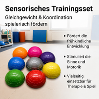 8-Piece Set Balance Pods, 16cm PVC Exercise Equipment for Balance Training, Coordination Training & Physiotherapy, Non-Slip with Studded Surface