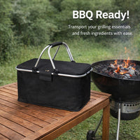 Foldable Insulated with Aluminum Lining, Large Thermal Bag for Picnic Barbecue, Lightweight Shopping Tote for Cold Storage