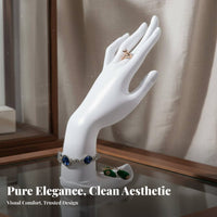 Lotus Hand Jewelry Stand Elegant Design Resin Hand Model Space-Saving Bracelet Holder Form for Retailers, Women, Retail Store, Commerce Shows