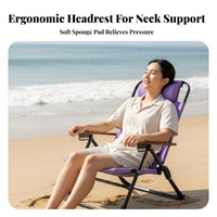 Lightweight Adjustable Reclining Lounger Folds in Seconds Camping Chair No Assembly Required Portable Seating Ergonomic Support for Campers, Beachgoers, Anglers, Beach, Travel, Picnics, Fishing