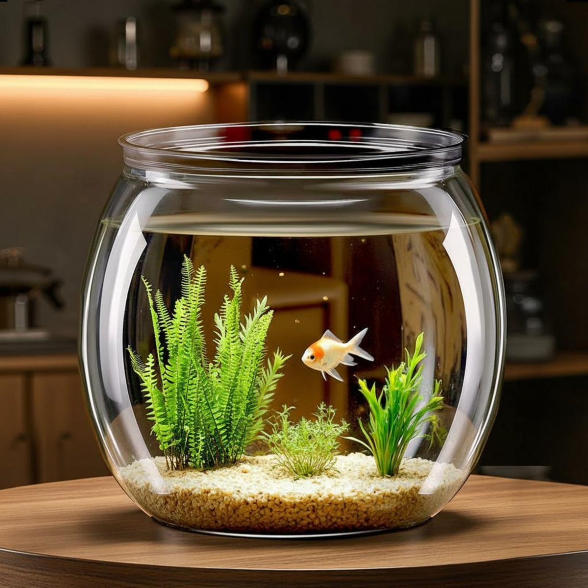 Transparent PET Desktop Fish Habitat, Sturdy Aquarium Tank