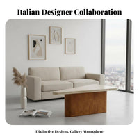 Century Modernera Modern design Irregular Shaped Low Table Space-Saving Living Room Furniture Easy-to-Clean Surface Sturdy and Stable for Apartment Dwellers, Homeowners, Interior Designers, Bedroom, Lounge Area, Home Office, Dormitory