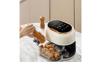 Oil Free Large Glass Air Fryer Adjustable Temperature Air Fryer 60-Minute Timer Kitchen Appliance Portable for Visible-Window Cooking