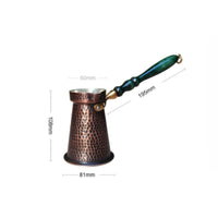 Oxidized Finish Copper Cezve Heat-Insulating Handmade Copper Coffee Pot Flared Body Turkish Coffee Pot Stovetop Use