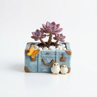 Suitcase Planter Whimsical Suitcase Flower Pot Compact Planter for Bookshelf